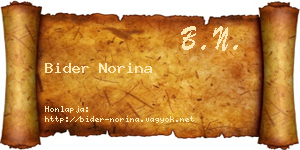 Bider Norina névjegykártya